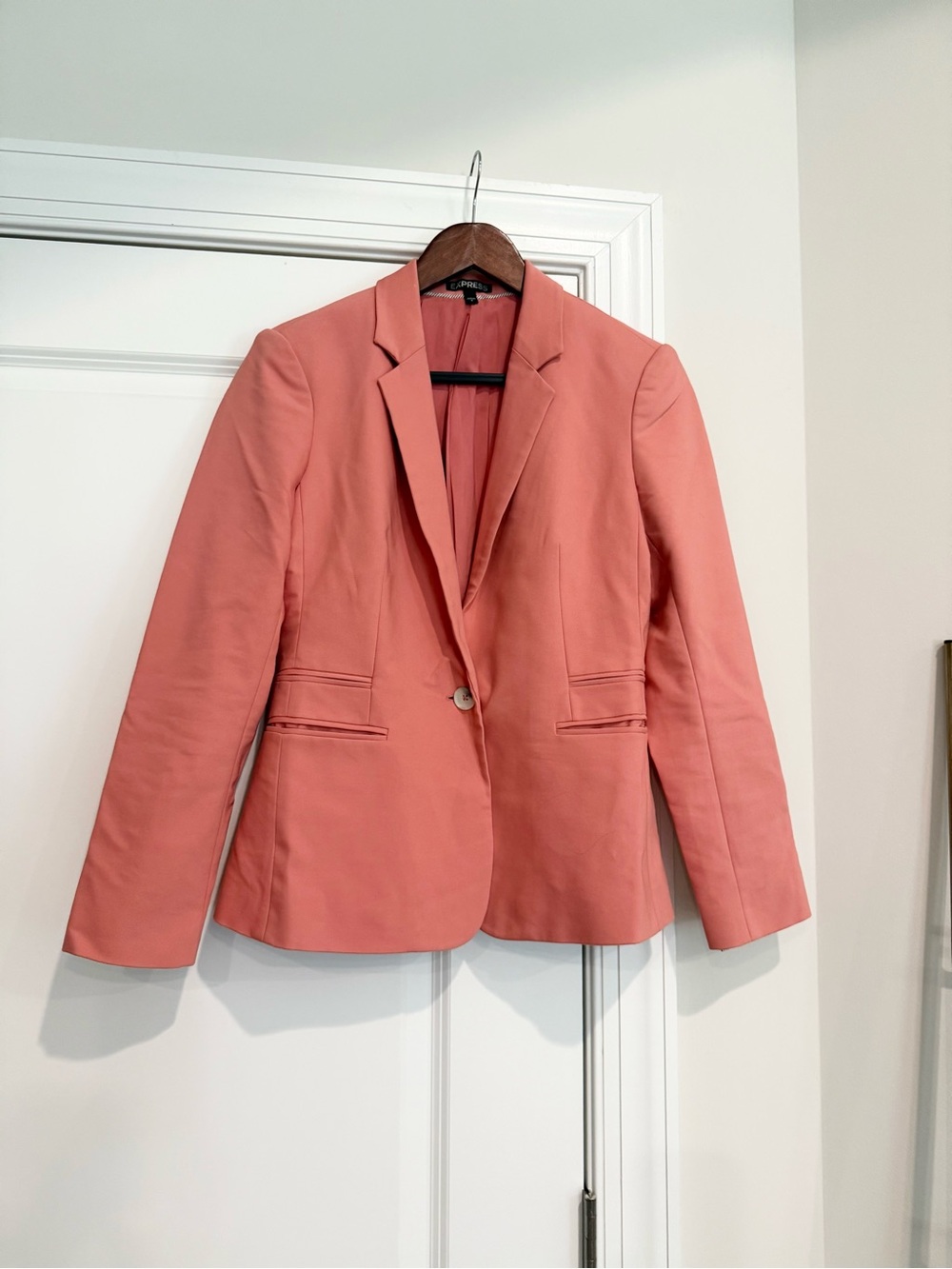 Express Coral Pink Single-Button Blazer